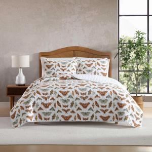 imageEddie Bauer  Quilt Set Super Soft Bedding with Matching Sham Silky Smooth ampamp Breathable Classic Home Essentials Diamond Floral Green TwinWilford Butterfly Beige