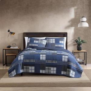 imageEddie Bauer  Twin Quilt Set Reversible Cotton Bedding with Matching Sham Home Decor for All Seasons Camano Island Red TwinEastmont Navy