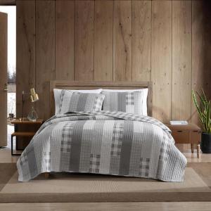 imageEddie Bauer  Twin Quilt Set Reversible Cotton Bedding with Matching Sham Home Decor for All Seasons Camano Island Red TwinFairview Grey