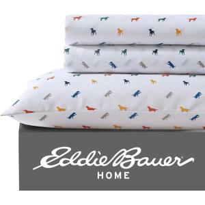 imageEddie Bauer Kids  Twin Sheets Stain Resistant Kids Bedding Ideal for Toddler Bedding Set Stripes Game Blue TwinBuddy the Dog