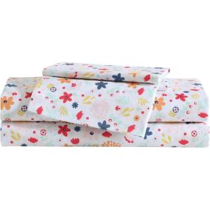 imageEddie Bauer Kids  Twin Sheets Stain Resistant Kids Bedding Ideal for Toddler Bedding Set Stripes Game Blue TwinColorful Floral Pink