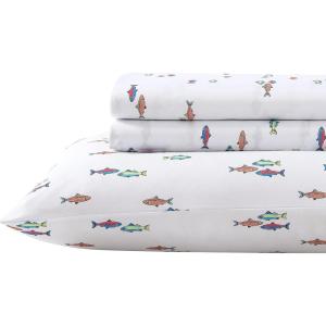 imageEddie Bauer Kids  Twin Sheets Stain Resistant Kids Bedding Ideal for Toddler Bedding Set Stripes Game Blue TwinFish Lake