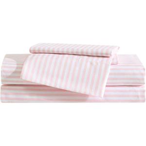 imageEddie Bauer Kids  Twin Sheets Stain Resistant Kids Bedding Ideal for Toddler Bedding Set Stripes Game Blue TwinLittle Stripe Pink