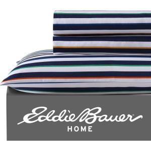 imageEddie Bauer Kids  Twin Sheets Stain Resistant Kids Bedding Ideal for Toddler Bedding Set Stripes Game Blue TwinStripes Game