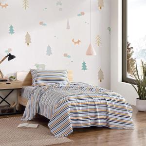 imageEddie Bauer Kids  Twin Sheets Stain Resistant Kids Bedding Ideal for Toddler Bedding Set Stripes Game Blue TwinVivid Stripe