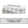 imageEddie Bauer  Queen Sheet Set Cotton Percale Bedding Set Super Soft and Bedding Set OekoTex Certified Basic Plaid Beige Queen