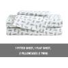 imageEddie Bauer  Twin Sheet Set Cotton Percale Bedding Set Crisp ampamp Cool Home Decor Dorm Room Essentials Animal Tracks White TwinLaurel Leaves Green