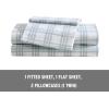 imageEddie Bauer  Twin Sheet Set Cotton Percale Bedding Set Crisp ampamp Cool Home Decor Dorm Room Essentials Animal Tracks White TwinLight Green Plaid