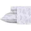 imageEddie Bauer  Twin Sheet Set Cotton Percale Bedding Set Crisp ampamp Cool Home Decor Dorm Room Essentials Animal Tracks White TwinSmokey Bear Camp WhiteGrey