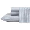 imageEddie Bauer  Twin Sheet Set Cotton Percale Bedding Set Crisp ampamp Cool Home Decor Dorm Room Essentials Animal Tracks White TwinTicking Stripe BlueWhite
