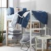 imageEddie Bauer  Twin Sheet Set Cotton Percale Bedding Set Crisp ampamp Cool Home Decor Dorm Room Essentials Animal Tracks White TwinTicking Stripe BlueWhite