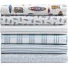imageEddie Bauer  Twin Sheet Set Cotton Percale Bedding Set Crisp ampamp Cool Home Decor Dorm Room Essentials Animal Tracks White TwinTicking Stripe NavyGreen