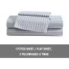 imageEddie Bauer  Twin Sheet Set Cotton Percale Bedding Set Crisp ampamp Cool Home Decor Dorm Room Essentials Animal Tracks White TwinTicking Stripe NavyGreen