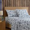imageEddie Bauer  Twin Sheet Set Cotton Percale Bedding Set Crisp ampamp Cool Home Decor Dorm Room Essentials Animal Tracks White TwinWoodblock Floral Blue