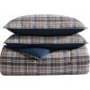 imageEddie Bauer Comforter Set Reversible Plaid Alt Down Bedding with Matching Shams Home Decor for Colder Months King Rugged NavyRugged Plaid Brown