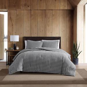 imageEddie Bauer  King Comforter Set Reversible Cotton Bedding with Matching Shams Home Decor for Colder Months Preston Grey KingKing