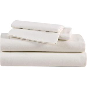 imageEddie Bauer  Queen Sheets Cotton Flannel Bedding Set Brushed for Extra Softness Cozy Home Decor Green QueenIvory