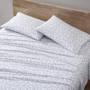 imageEddie Bauer  Twin Sheet Set Cotton Percale Bedding Set Crisp ampamp Cool Home Decor Dorm Room Essentials Animal Tracks White TwinAlbright Hill GreenWhite