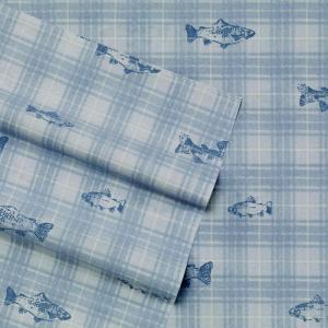 imageEddie Bauer  Twin Sheet Set Cotton Percale Bedding Set Crisp ampamp Cool Home Decor Dorm Room Essentials Animal Tracks White TwinMethow Plaid BlueWhite