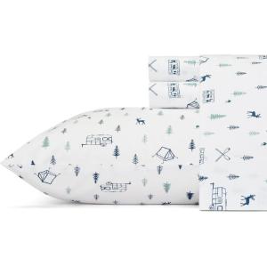 imageEddie Bauer  Twin Sheet Set Cotton Percale Bedding Set Crisp ampamp Cool Home Decor Dorm Room Essentials Sea Planes Blue TwinCampout WhiteNavy