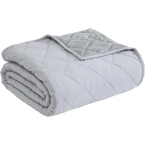 imageEddie Bauer  Queen Blanket Soft ampamp Cozy Bedding Quilted Home Decor Classic Solid Grey Queen