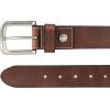 imageEddie Bauer Mens Casual Leather Belt with Metal BuckleBridle Leather  Brown