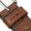 imageEddie Bauer Mens Casual Leather Belt with Metal BuckleDebossed Logo  Tan