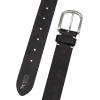 imageEddie Bauer Mens Casual Leather Belt with Metal BuckleHand Tacked  Black