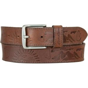 imageEddie Bauer Mens Casual Leather Belt with Metal BuckleDebossed Logo  Tan