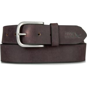 imageEddie Bauer Mens Casual Leather Belt with Metal BuckleHand Tacked  Brown