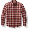 imageEddie Bauer Mens Regular Fit Field Flannel LongSleeve Shirt PatternedBurgundy