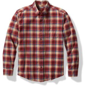 imageEddie Bauer Mens Regular Fit Field Flannel LongSleeve Shirt PatternedBurgundy