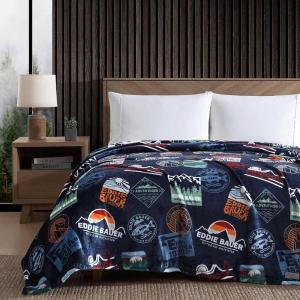 imageEddie Bauer  Twin Blanket Soft ampamp Cozy Bedding Quilted Home Decor Classic Solid Grey TwinEb Stamps Blue
