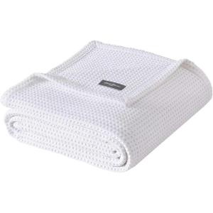 imageEddie Bauer  Twin Blanket Soft ampamp Cozy Bedding Quilted Home Decor Classic Solid Grey TwinSolid Waffle White