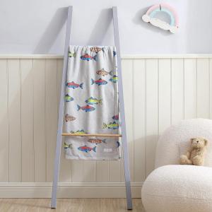 imageEddie Bauer Kids  Throw Blanket Super Soft ampamp Cozy Kids Fleece Bedding Playful Home Decor Fish Lake Grey 50quot x 60quotFish Lake GreyMulti