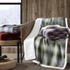imageEddie Bauer  Throw Blanket Brushed Fleece Bedding with Sherpa Reverse Soft ampamp Cozy Home Decor for Bed or Couch Fair Isle Dark Steel 50quot x 70quotNordic Plaid Purple