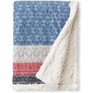 imageEddie Bauer  Throw Blanket Brushed Fleece Bedding with Sherpa Reverse Soft ampamp Cozy Home Decor for Bed or Couch Fair Isle Dark Steel 50quot x 70quotFair Isle Midnight
