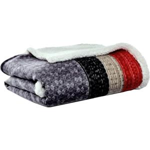 imageEddie Bauer  Throw Blanket Brushed Fleece Bedding with Sherpa Reverse Soft ampamp Cozy Home Decor for Bed or Couch Fair Isle Dark Steel 50quot x 70quotFair Isle Dark Steel