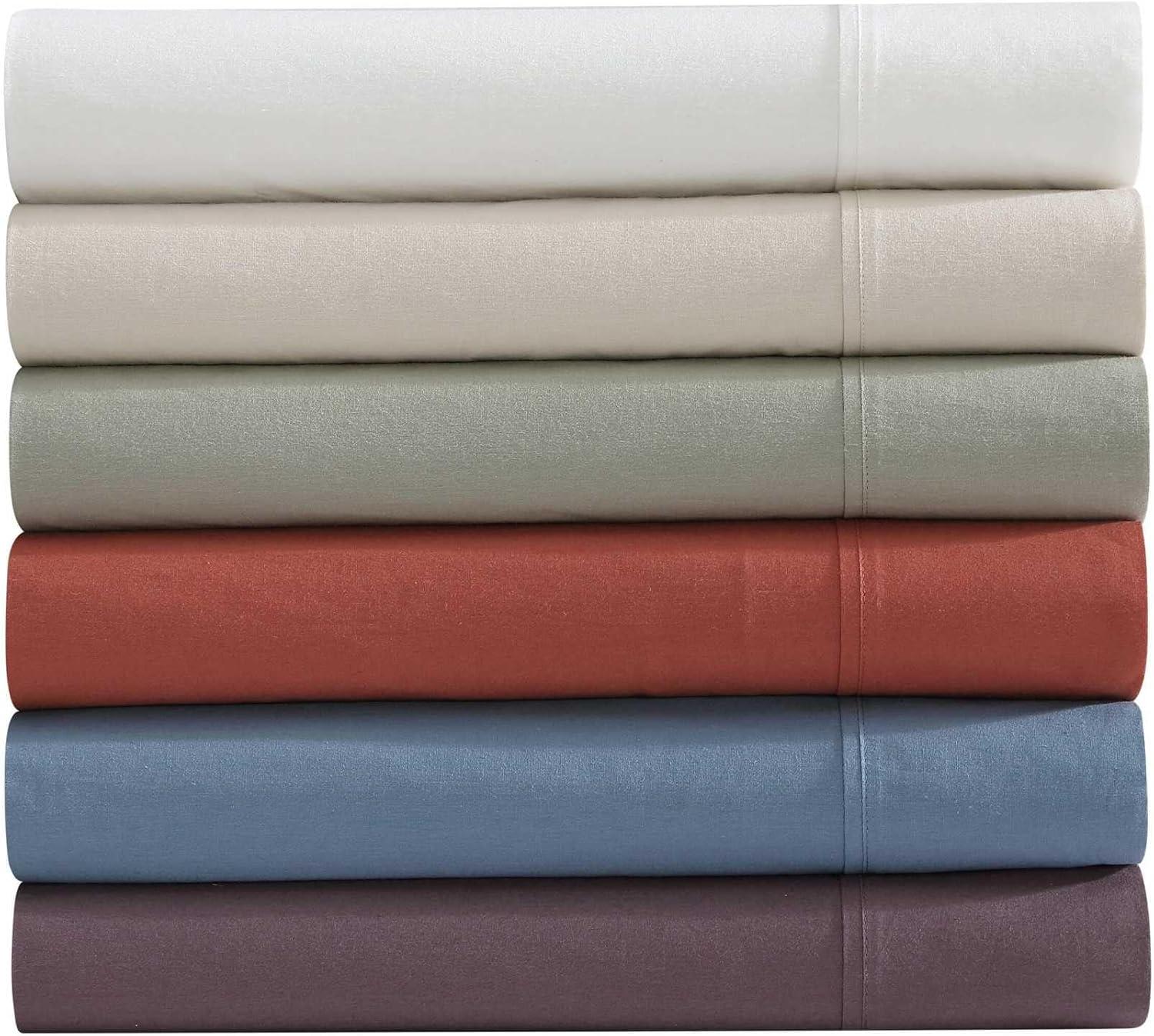 imageEddie Bauer  Queen Sheet Set Washed Percale Bedding Set with Deep Pockets Super Soft 100 Luxury Cotton with Smooth Percale Weave Percale Purple QueenPercale Blue