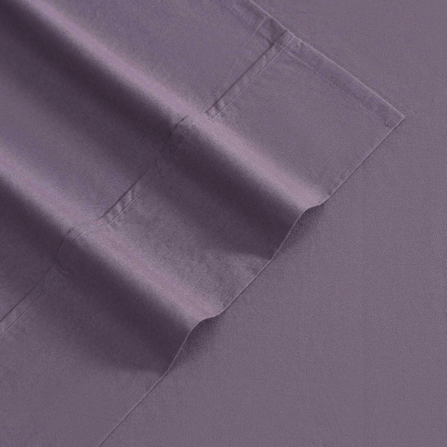 imageEddie Bauer  Queen Sheet Set Washed Percale Bedding Set with Deep Pockets Super Soft 100 Luxury Cotton with Smooth Percale Weave Percale Purple QueenPercale Purple