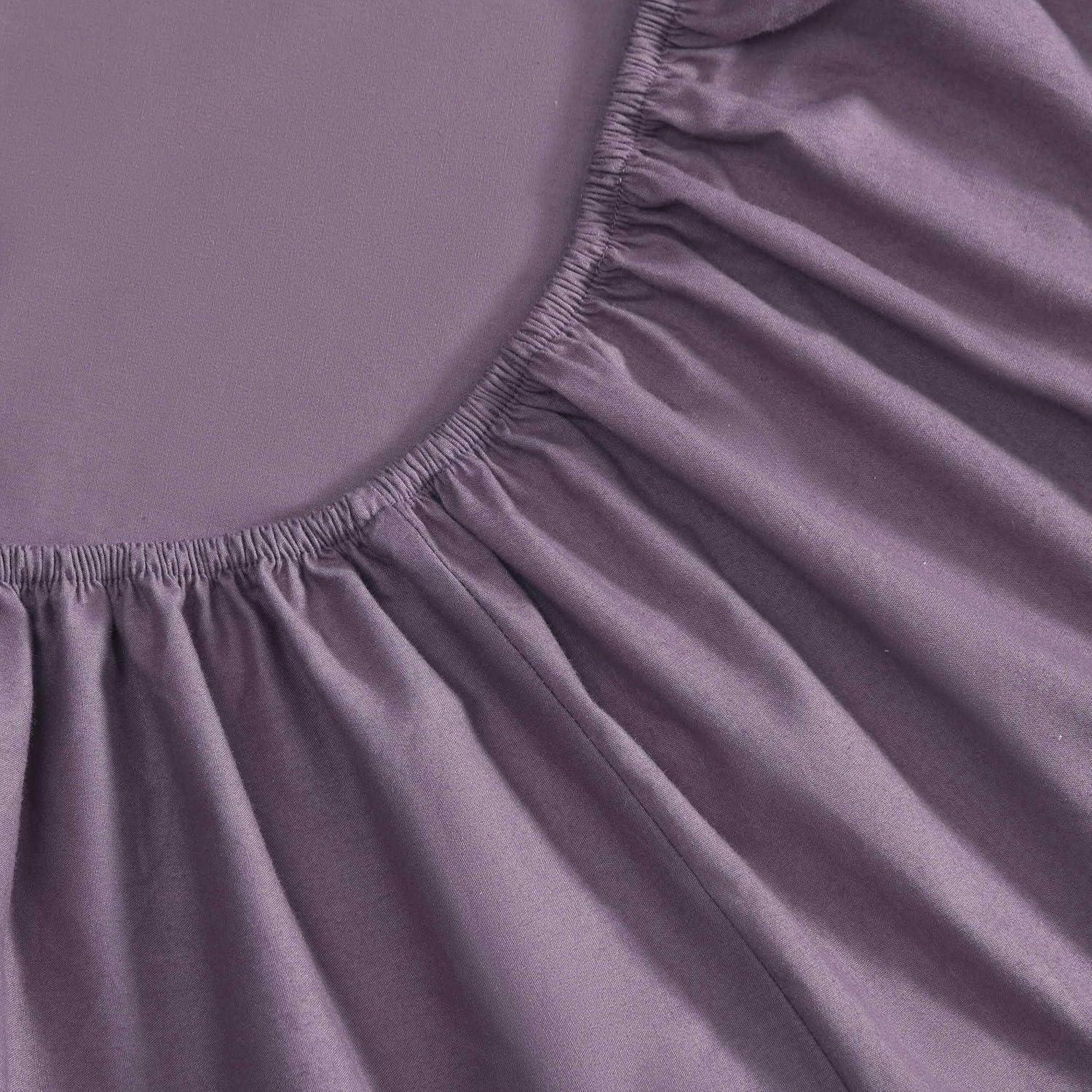 imageEddie Bauer  Queen Sheet Set Washed Percale Bedding Set with Deep Pockets Super Soft 100 Luxury Cotton with Smooth Percale Weave Percale Purple QueenPercale Purple