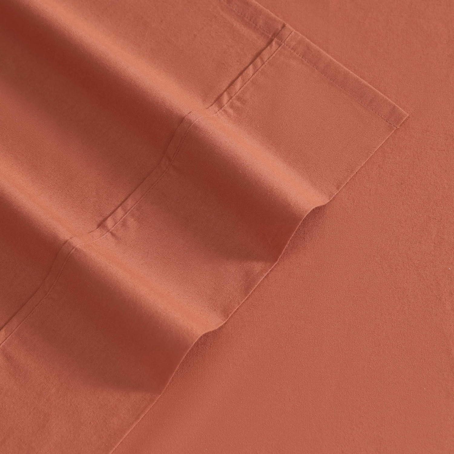 imageEddie Bauer  Queen Sheet Set Washed Percale Bedding Set with Deep Pockets Super Soft 100 Luxury Cotton with Smooth Percale Weave Percale Purple QueenPercale Orange