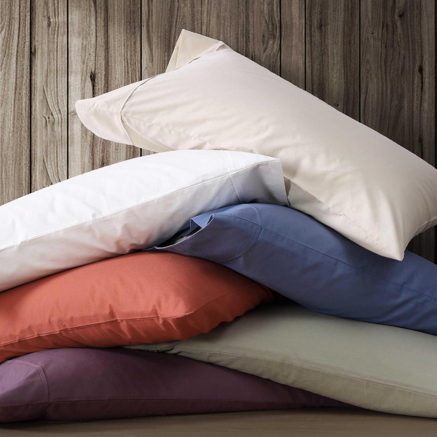 imageEddie Bauer  Queen Sheet Set Washed Percale Bedding Set with Deep Pockets Super Soft 100 Luxury Cotton with Smooth Percale Weave Percale Purple QueenPercale Offwhite