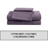 imageEddie Bauer  Queen Sheet Set Washed Percale Bedding Set with Deep Pockets Super Soft 100 Luxury Cotton with Smooth Percale Weave Percale Purple QueenPercale Purple