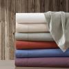 imageEddie Bauer  Queen Sheet Set Washed Percale Bedding Set with Deep Pockets Super Soft 100 Luxury Cotton with Smooth Percale Weave Percale Purple QueenPercale Offwhite