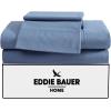 imageEddie Bauer  Queen Sheet Set Washed Percale Bedding Set with Deep Pockets Super Soft 100 Luxury Cotton with Smooth Percale Weave Percale Purple QueenPercale Blue