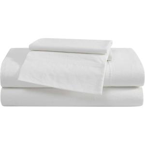 imageEddie Bauer  Queen Sheet Set Washed Percale Bedding Set with Deep Pockets Super Soft 100 Luxury Cotton with Smooth Percale Weave Percale Purple QueenPercale Offwhite