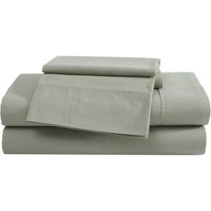 imageEddie Bauer  Queen Sheet Set Washed Percale Bedding Set with Deep Pockets Super Soft 100 Luxury Cotton with Smooth Percale Weave Percale Purple QueenPercale Green