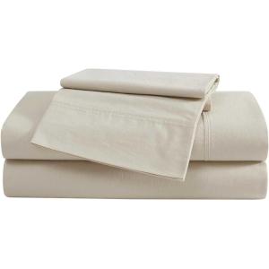 imageEddie Bauer  Queen Sheet Set Washed Percale Bedding Set with Deep Pockets Super Soft 100 Luxury Cotton with Smooth Percale Weave Percale Purple QueenPercale Light Grey