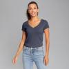 imageEddie Bauer Womens Favorite ShortSleeve VNeck TShirtHtr Indigo